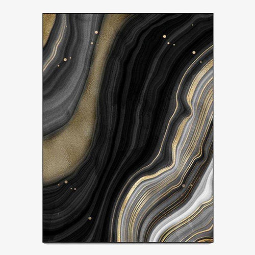 Tapis moderne noir rectangle style abstrait