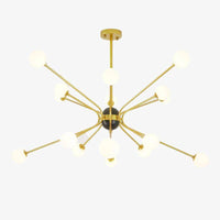 Lustre design doré avec plusieurs branches American