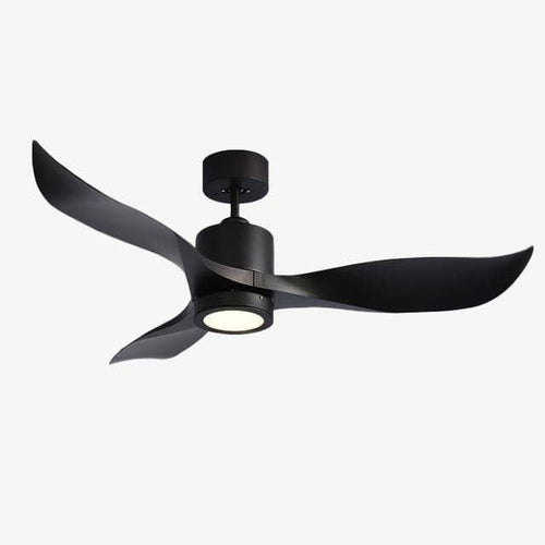 Ventilateur de plafond design LED à pales ondulées (noir ou blanc)