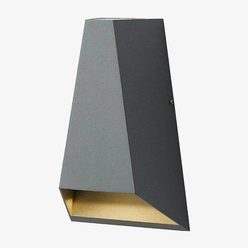 Applique murale design à LED avec abat-jour géométrique en métal gris Outdoor