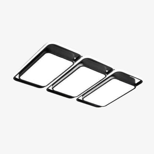 Plafonnier design LED rectangle et bords arrondis noir et blanc Bwart