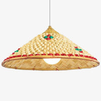Suspension en rotin LED abat-jour style rustique