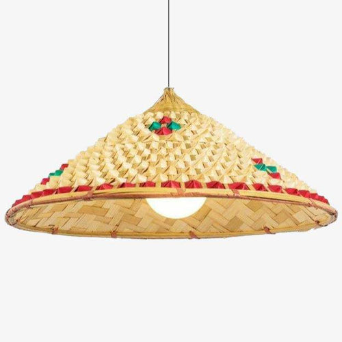 Suspension en rotin LED abat-jour style rustique