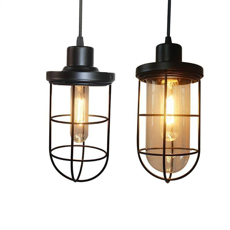 Suspension rétro LED avec cage en métal industriel Light - vue 5 sur 5