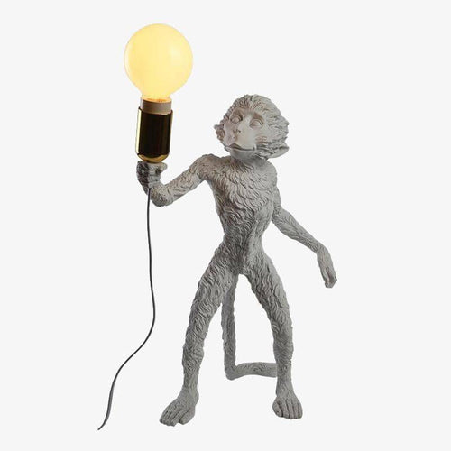 Lampe de chevet ou bureau avec singe en pierre