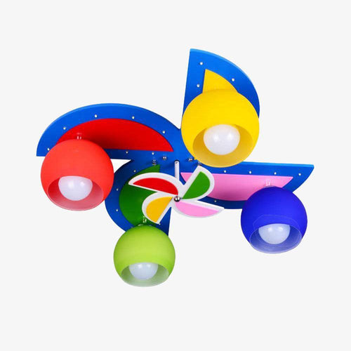 Plafonnier enfant LED en forme d'hélice de couleurs