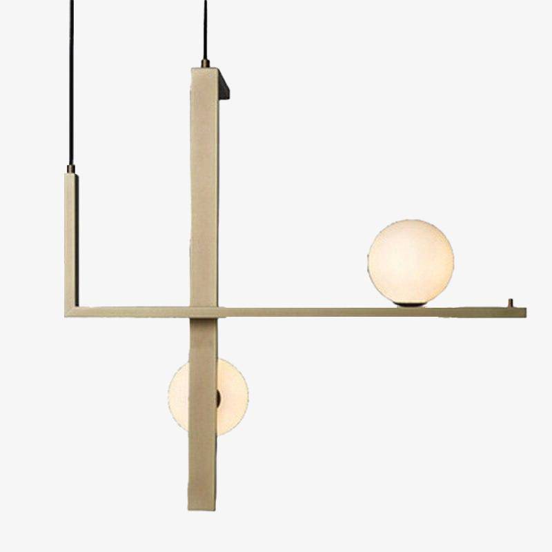 Suspension LED aux formes géométriques design et finitions cuivrées