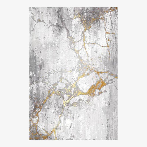 Tapis rectangle moderne gris avec arbre doré Sofa A