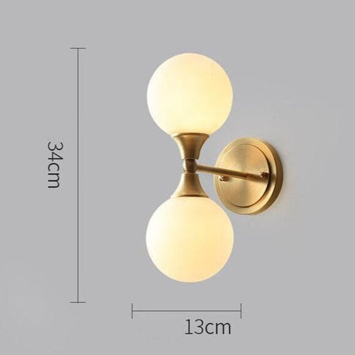 Applique murale LED avec deux boules en verre Delly
