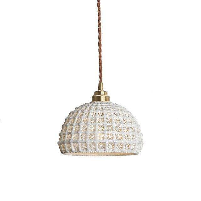 Suspension vintage LED blanche style japonais - vue 4 sur 4