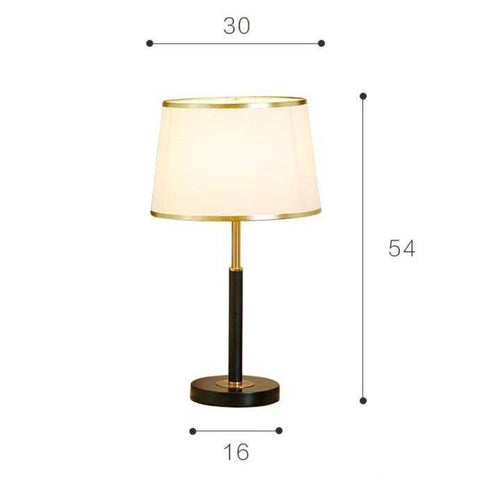 Lampe à poser moderne LED avec abat-jour aux bords dorés
