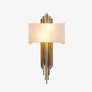 Applique murale design à LED dorée avec abat-jour blanc Luxury