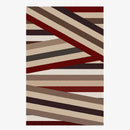 Tapis rectangle moderne rouge et beige aux formes géométriques