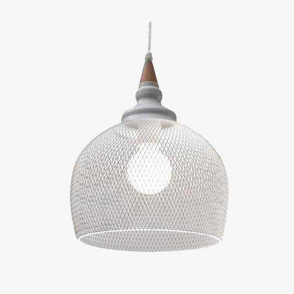 Suspension moderne LED avec abat-jour cage blanche style industriel - vue 2 sur 7