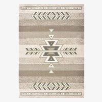 Tapis rectangle marron et beige style Japonais A