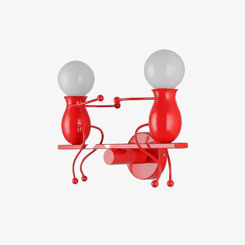 Applique murale moderne LED bonhommes colorés style Cartoon