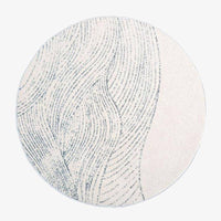 Tapis moderne rond blanc et rayé Floor