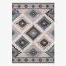Tapis rectangle marron et beige style Japonais B