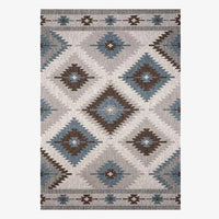 Tapis rectangle marron et beige style Japonais B