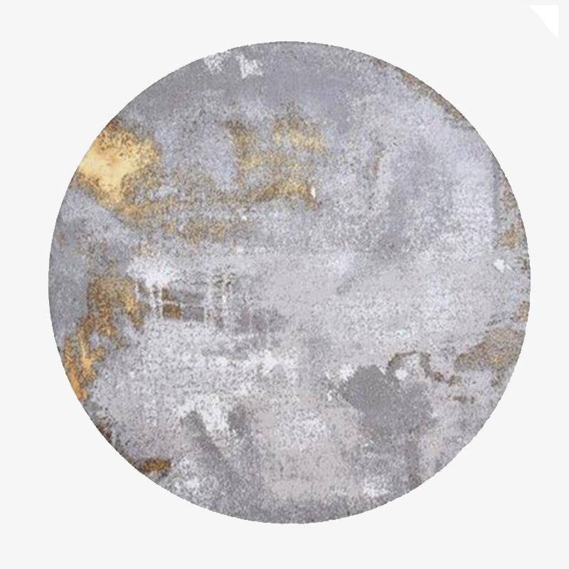 Tapis design rond gris avec tâches dorées Thick B - vue 2 sur 2
