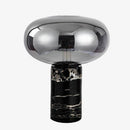 Lampe à poser LED en marbre et verre coloré Domino