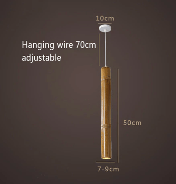 Suspension en bambou LED en forme cylindrique style Hang - vue 4 sur 7