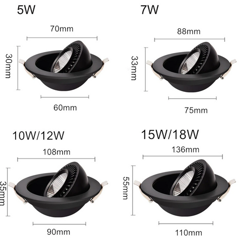 Spot moderne rond LED à encastrer orientable