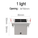 Spot moderne LED carré et angle ajustable à 60° Dina