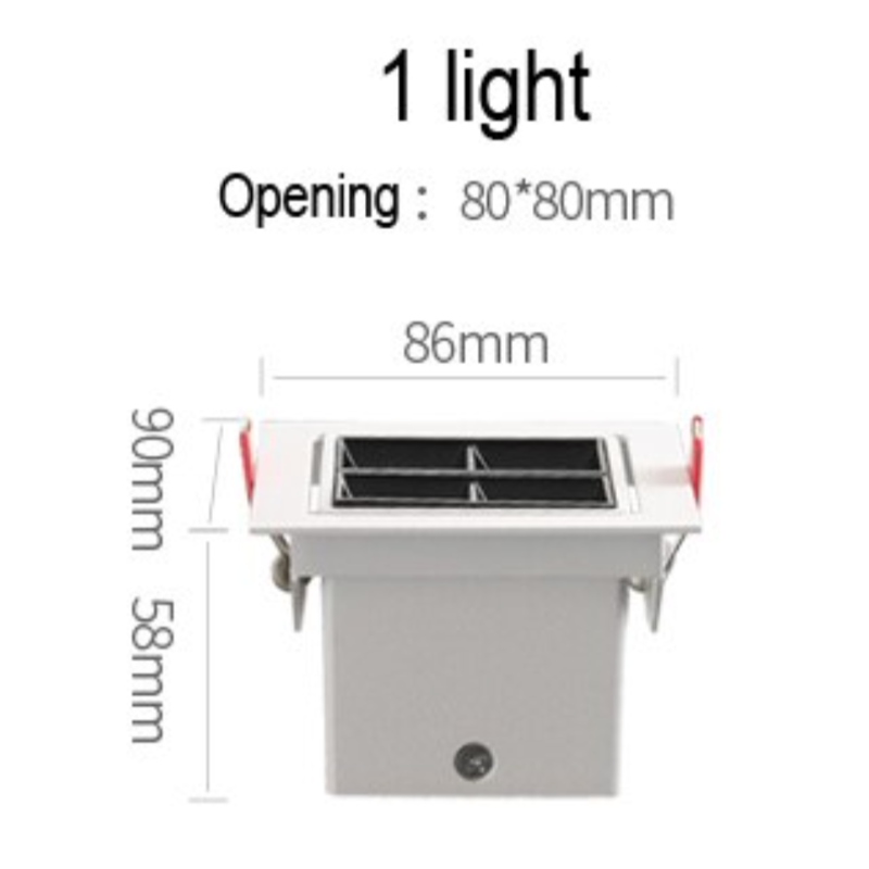 Spot moderne LED carré et angle ajustable à 60° Dina - vue 5 sur 7