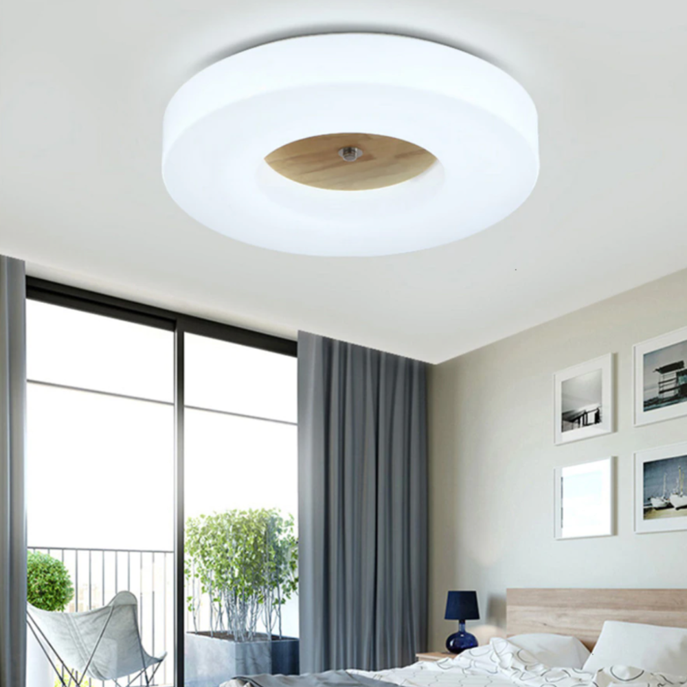 Plafonnier scandinave rond avec le milieu en bois Verena - vue 5 sur 7