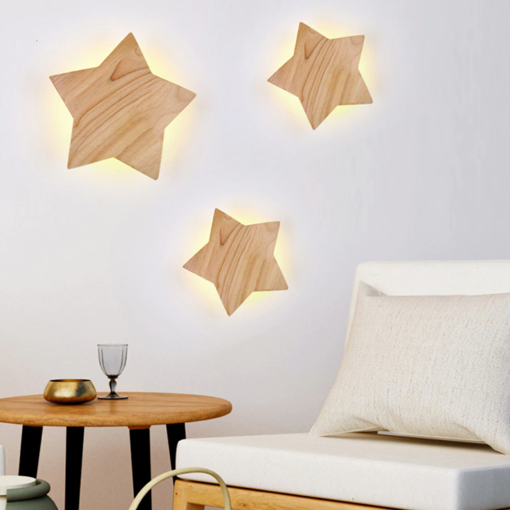 Applique murale pour enfant forme d'étoile en bois Stary - vue 4 sur 6