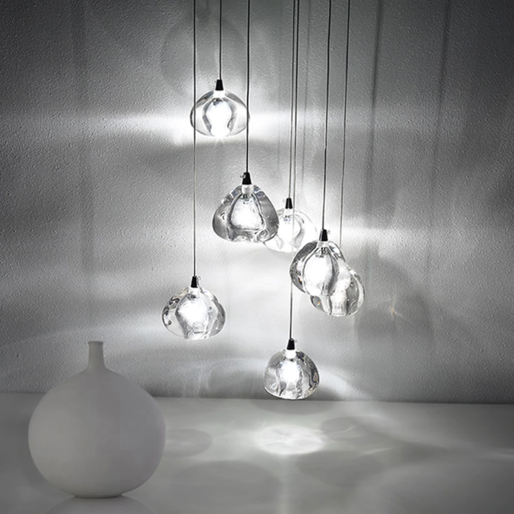 Lustre moderne LED en forme de glaçons en cristal Jaione - vue 3 sur 16