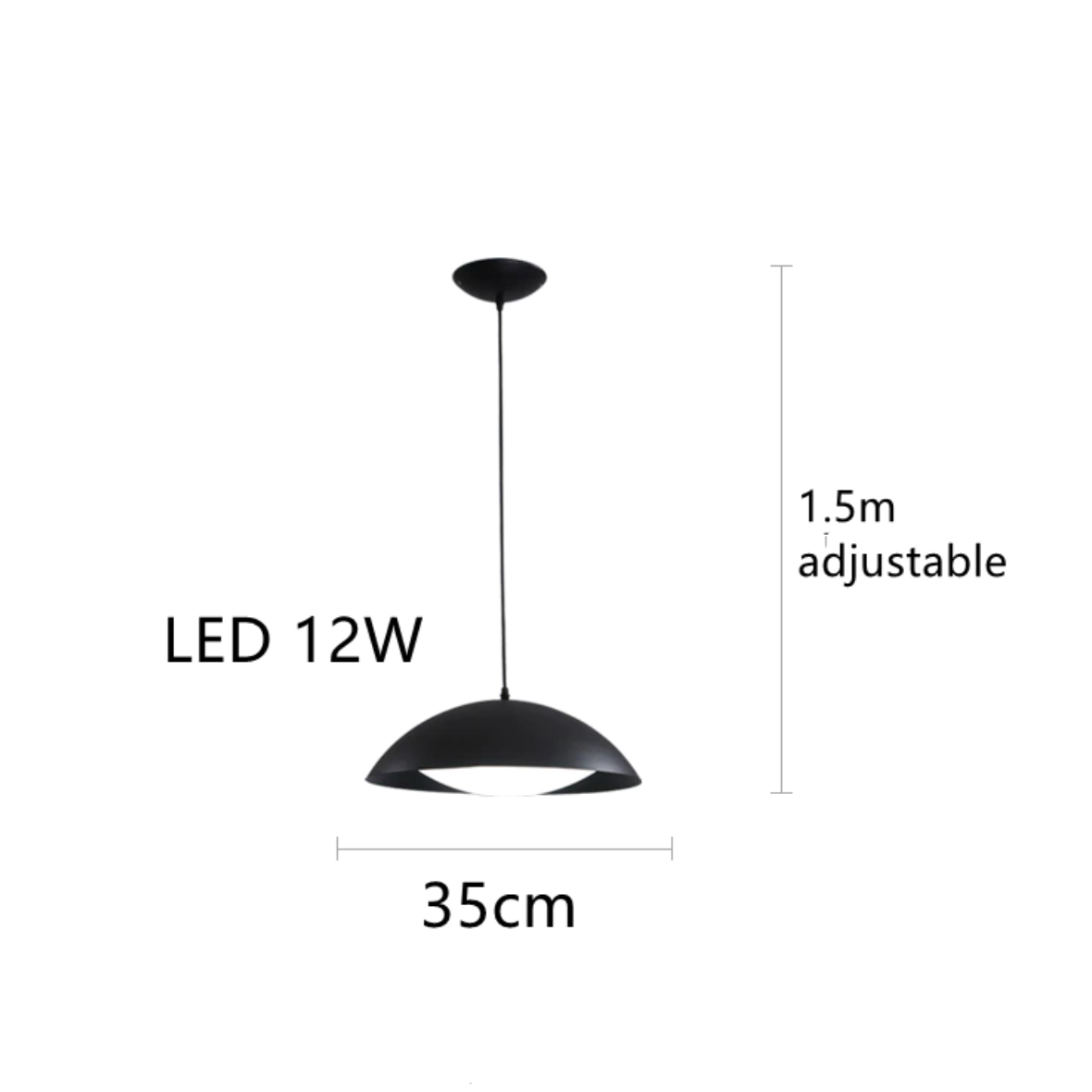 Suspension moderne LED avec abat-jour en métal Koleen - vue 7 sur 7