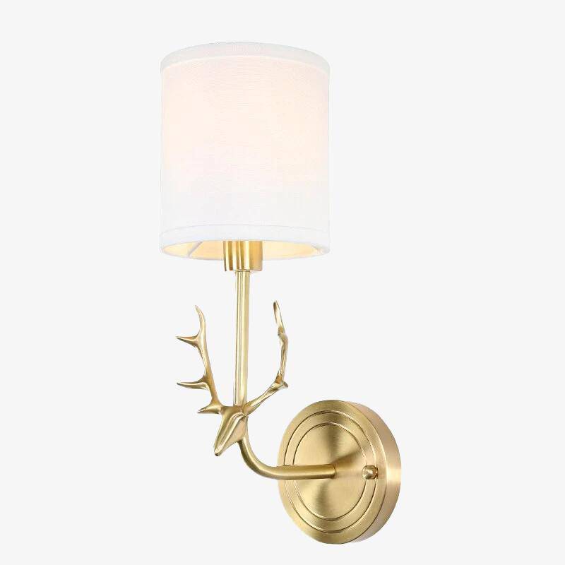 Applique murale design LED en métal style cerf doré
