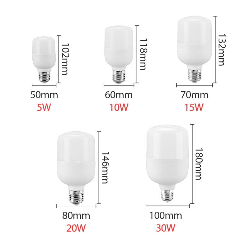 Lot de 4 ampoules E27 à LED (5W à 30W) - vue 2 sur 2