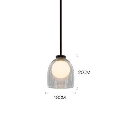 Suspension design avec abat-jour en verre Jowie - vue 10 sur 10