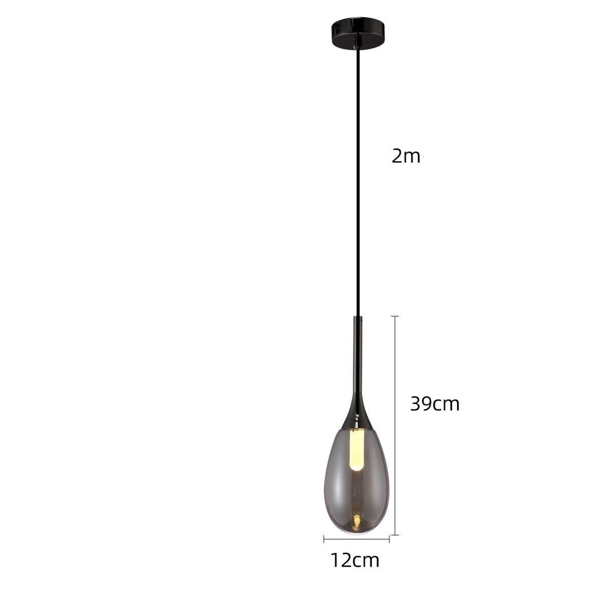Suspension moderne LED en verre fumé Saeli - vue 9 sur 9