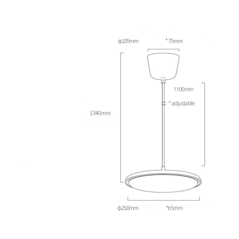 Suspension LED avec abat-jour plat arrondi Sysley