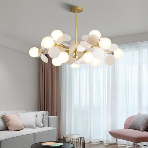 Lustre moderne en forme de nuage avec boules en verre Rivers