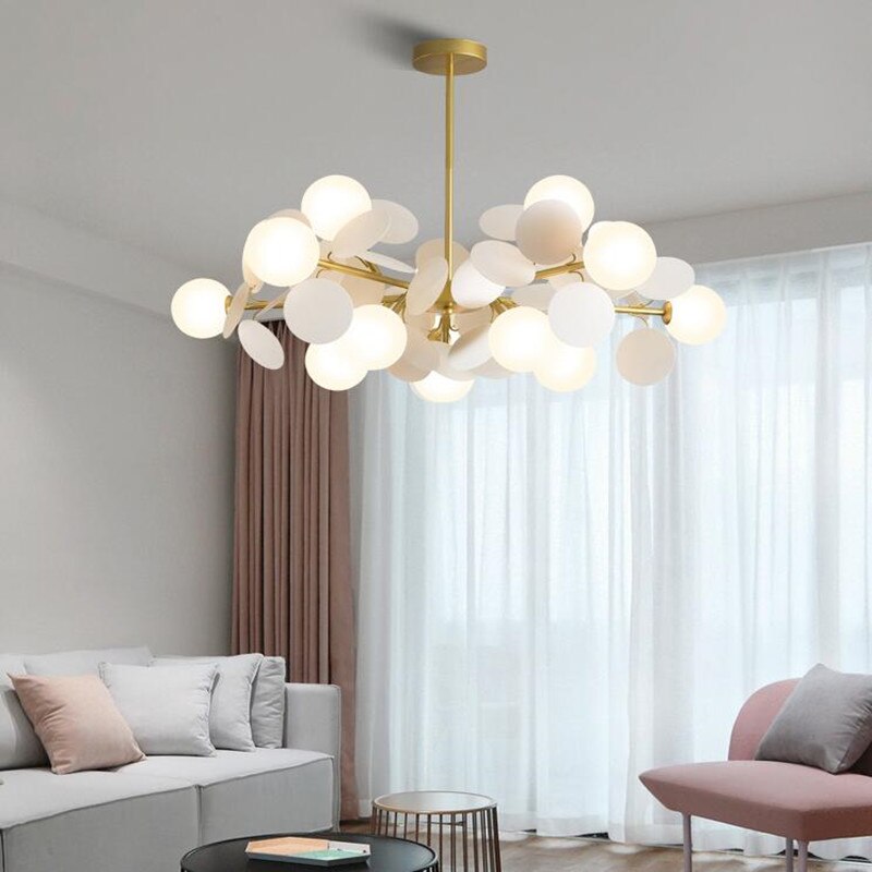 Lustre moderne en forme de nuage avec boules en verre Rivers - vue 3 sur 16