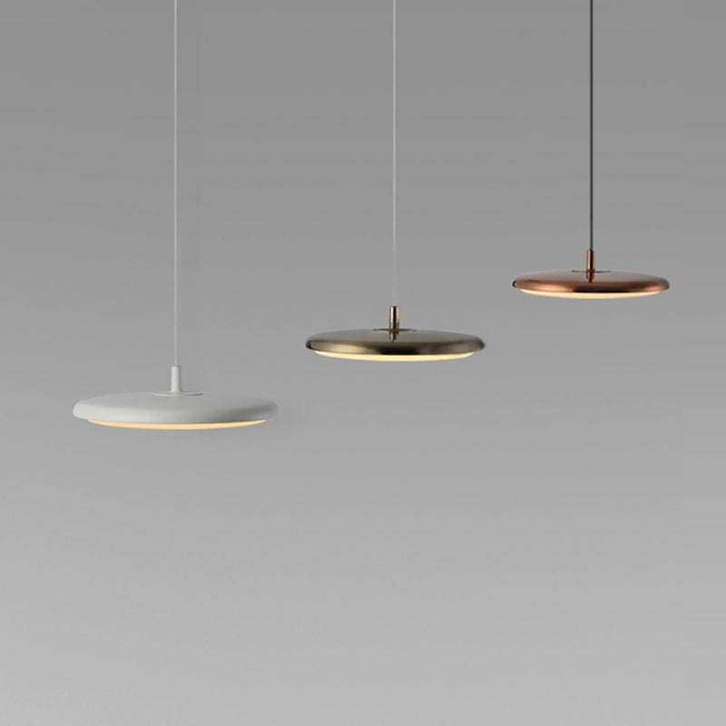 Suspension LED avec abat-jour plat arrondi Sysley