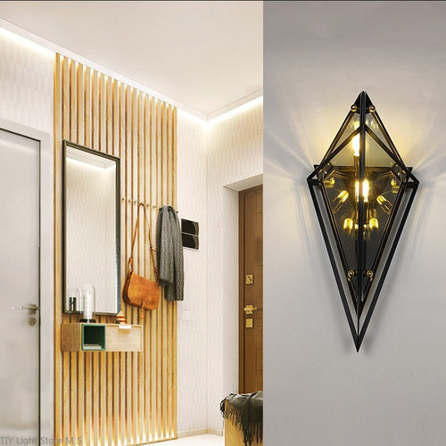 Applique murale rétro LED en verre fumé Klais