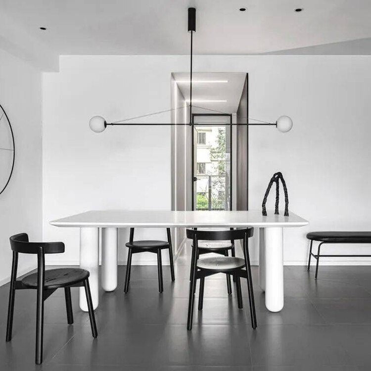 Lustre design LED minimaliste en métal noir Karry