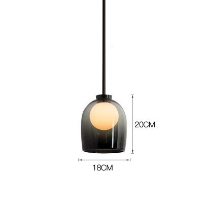 Suspension design avec abat-jour en verre Jowie - vue 9 sur 10