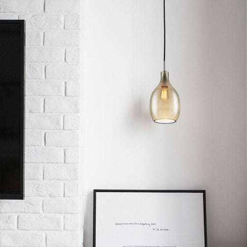 Suspension nordic avec abat-jour en verre Halek