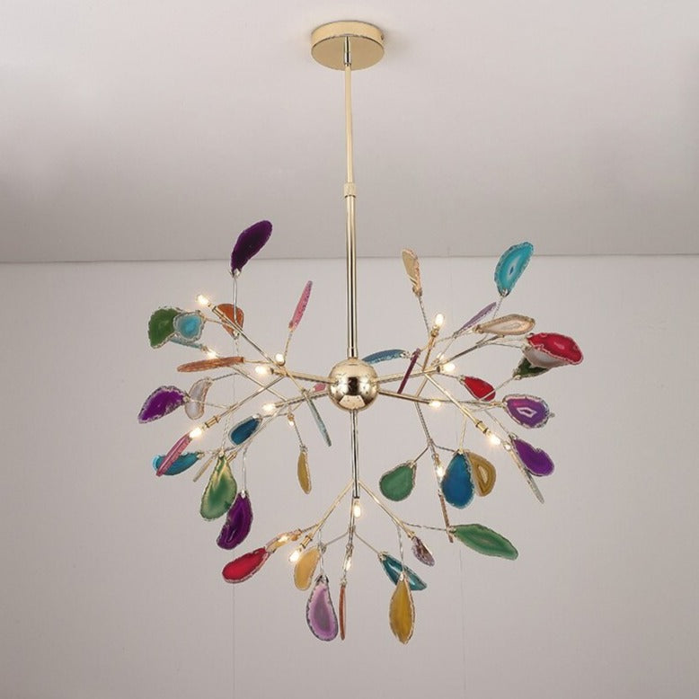 Lustre moderne en cristal LED coloré Sariya
