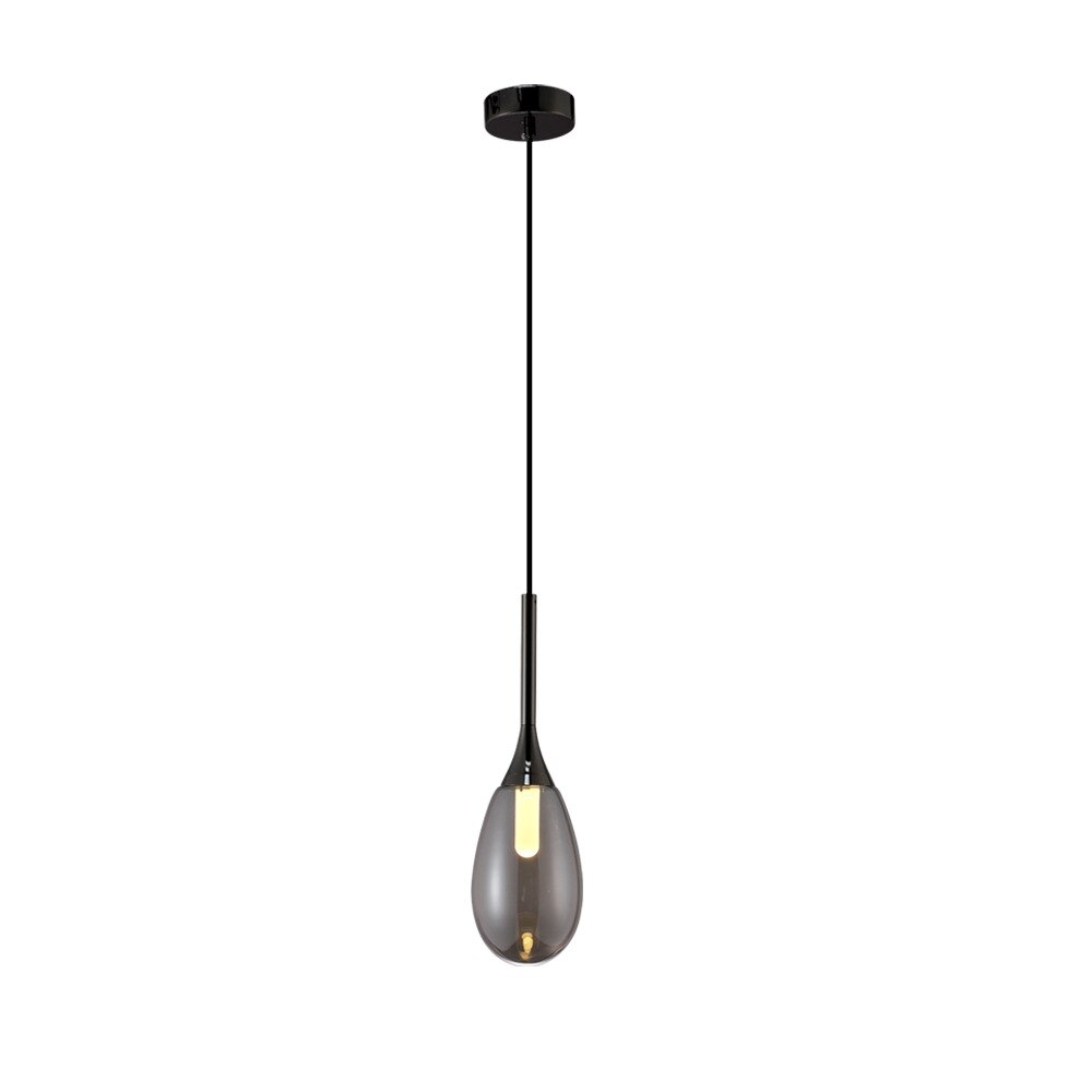 Suspension moderne LED en verre fumé Saeli - vue 8 sur 9