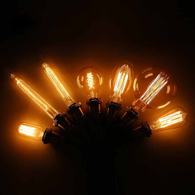 Ampoule conique tube à incandescence filament triangle vintage 40W Edison - vue 2 sur 3