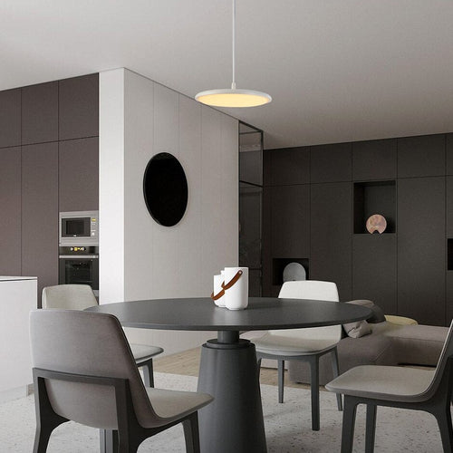 Suspension LED avec abat-jour plat arrondi Sysley