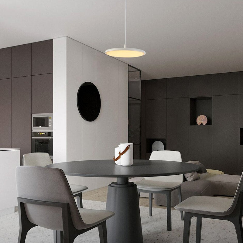 Suspension LED avec abat-jour plat arrondi Sysley
